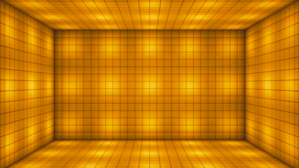 放送｜Hi-Tech Blinking Illuminated Cubes Room Stage, Golden, Events, 3D, Loopable, 4K - 映像、動画