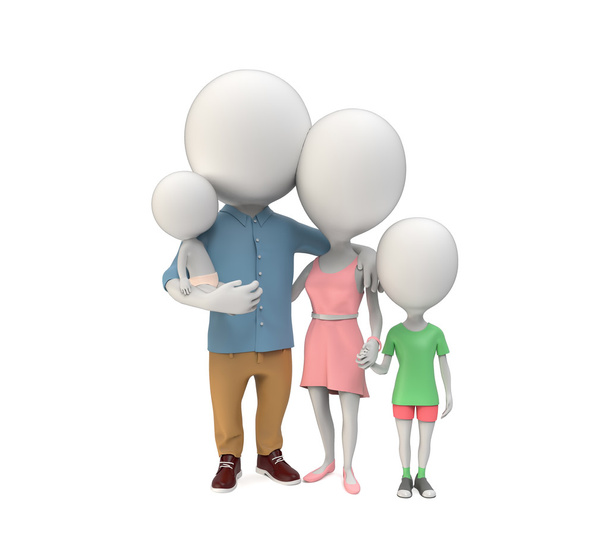 Family of 3D persons - Photo, Image