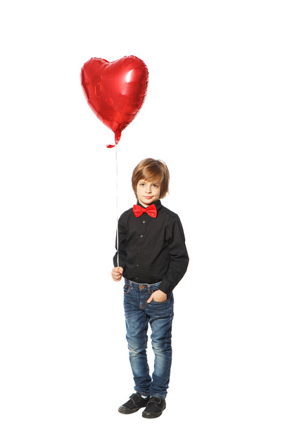 Boy with heart in hand - Фото, изображение