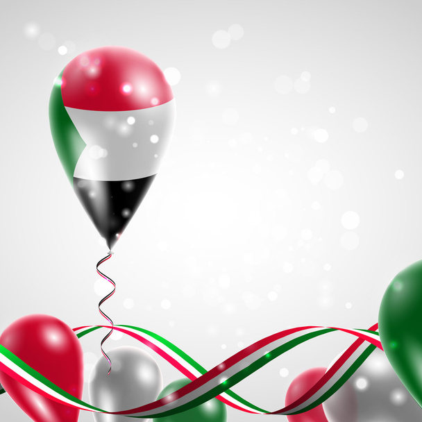 Flagge von Sudan auf Ballon - Vektor, Bild