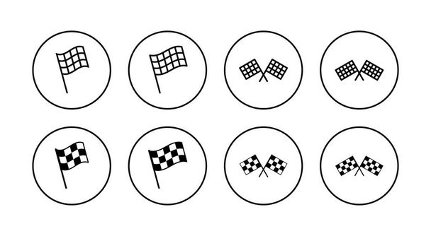 Racing flag icons set. race flag sign and symbol.Checkered racing flag icon - Vector, Image