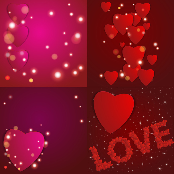 Dia dos Namorados. Corações de papel abstratos. Com amor. fundo Valentim com corações - Vetor, Imagem