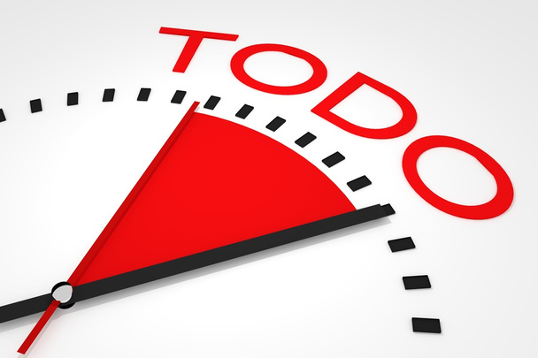 clock with red seconds hand area todo illustration - Photo, Image