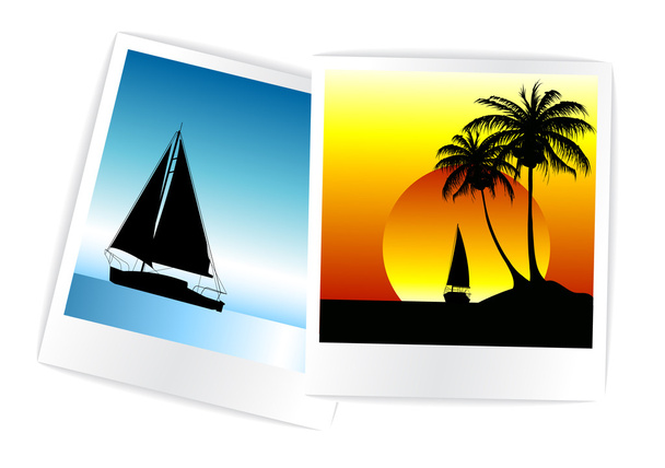 Set of colorful photos from the holidays - Vector, Image