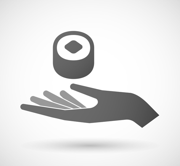 Hand giving a sushi - Vector, Image
