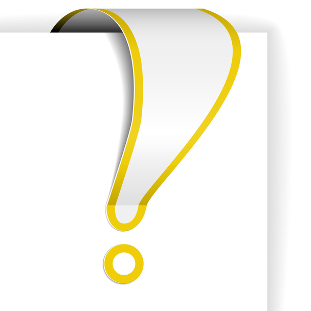 Marca de exclamación blanca con borde amarillo
 - Vector, imagen
