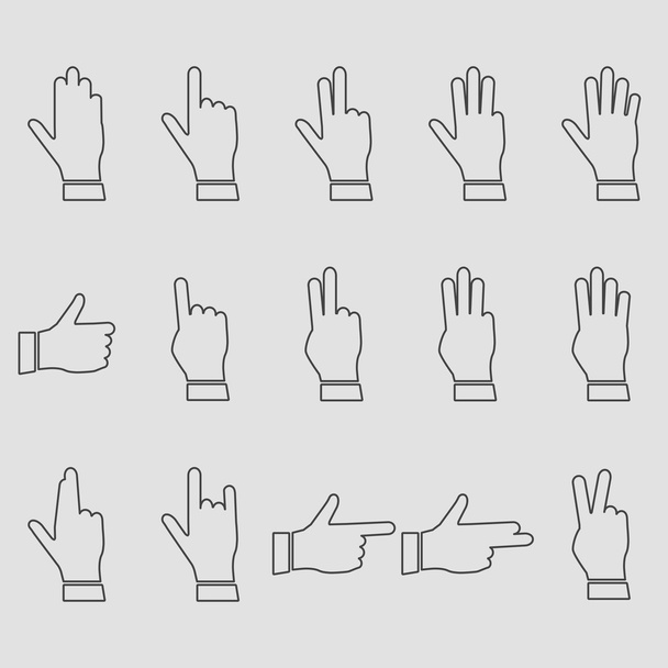 Hand sign  icon set. - Vector, Image