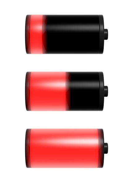 Collection of battery charge level indicators isolated on white - Valokuva, kuva
