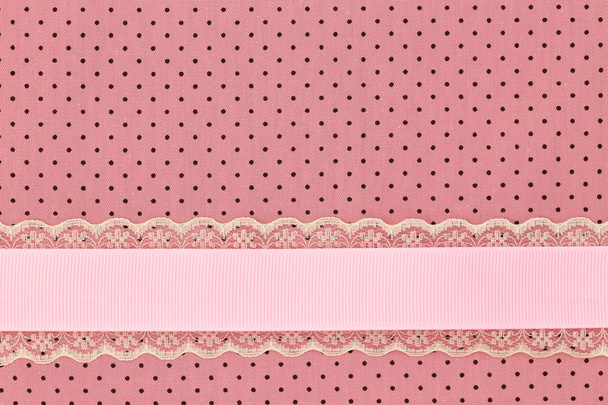 Pink retro polka dot textile background - 写真・画像