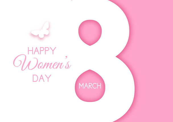 Happy Women's Day background with butterfly silhouette - ベクター画像