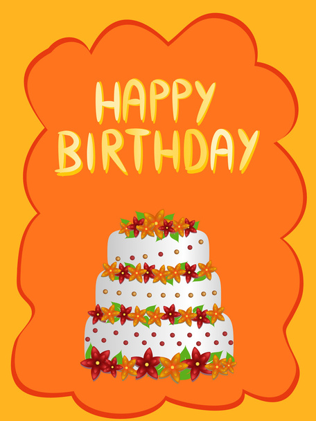 pastel de cumpleaños - Vector, imagen