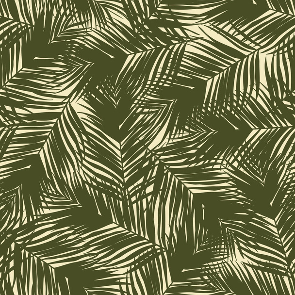 Palm leaves seamless pattern design. Tropical leaves branch  summer pattern design. Tropical floral pattern background. Trendy Brazilian illustration.  - Vektör, Görsel