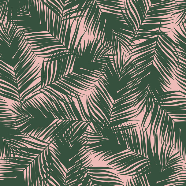 Пальмовые листья без печати дизайн узора. Тропические листья ветви летний узор. Тропический цветочный фон. Модная бразильская иллюстрация.  - Вектор,изображение