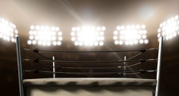 Винтажное боксерское кольцо в арене
 - Фото, изображение
