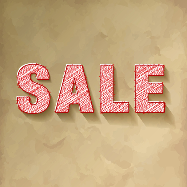 SALE paper letters on a vintage background - Vector, afbeelding
