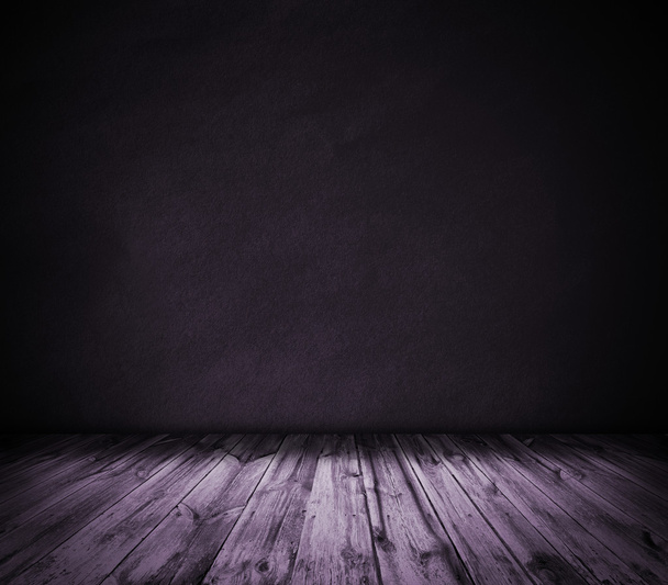 Purple wall and wooden floor interior background - Photo, Image