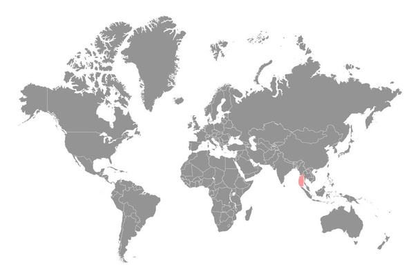 Andaman Sea on the world map. Vector illustration. - Vector, Image