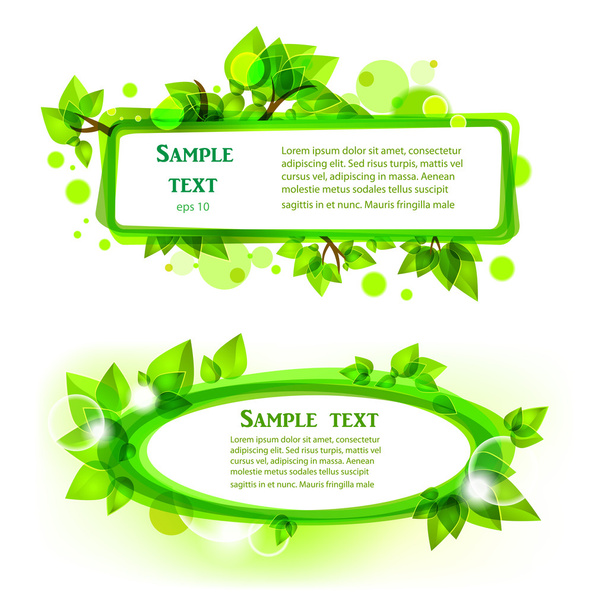 Abstract green leaves frames - Vector, afbeelding