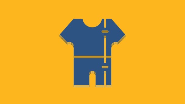 Ікона синього спортивного костюма ізольована на помаранчевому тлі. 4K Відеографічна анімація . - Кадри, відео