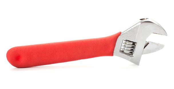 Регулируемый гаечный ключ с красной ручкой
 - Фото, изображение