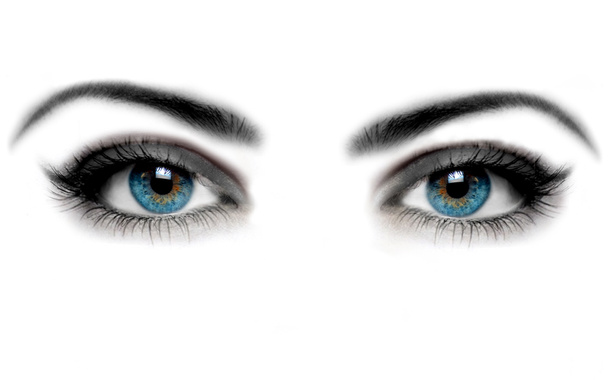 Mujer ojo y fondo blanco
 - Foto, imagen