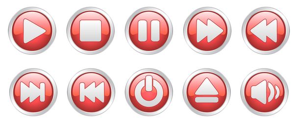 Botones de iconos de jugador (vector
) - Vector, imagen