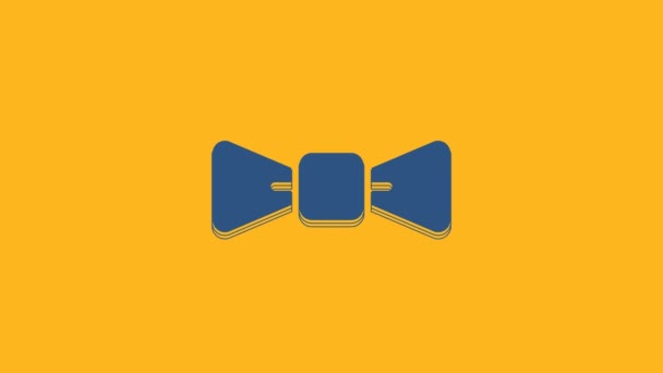 Иконка галстука синего цвета на оранжевом фоне. Видеографическая анимация 4K . - Кадры, видео