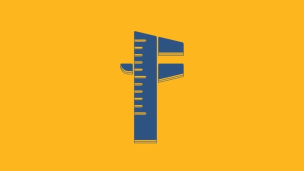 Blue Calliper or caliper and scale icon isolated on orange background. Precision measuring tools. 4K Video motion graphic animation . - Filmagem, Vídeo