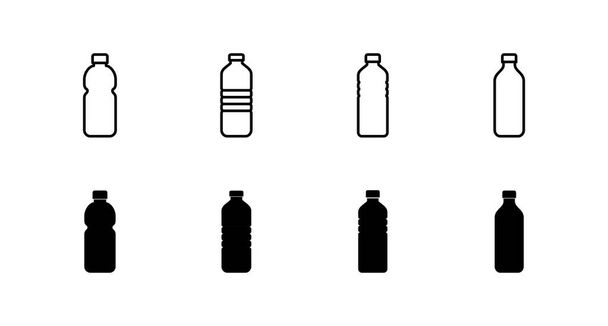 Набор значков для бутылок. знак бутылки и символ - Вектор,изображение