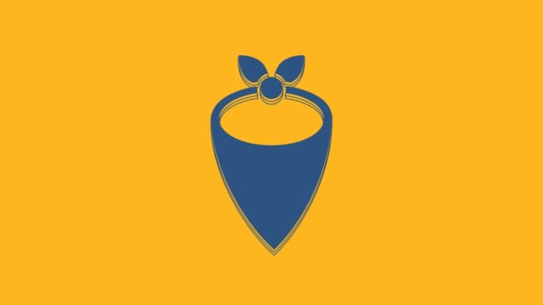 Modrý kovboj šátek ikona izolované na oranžovém pozadí. Grafická animace pohybu videa 4K . - Záběry, video