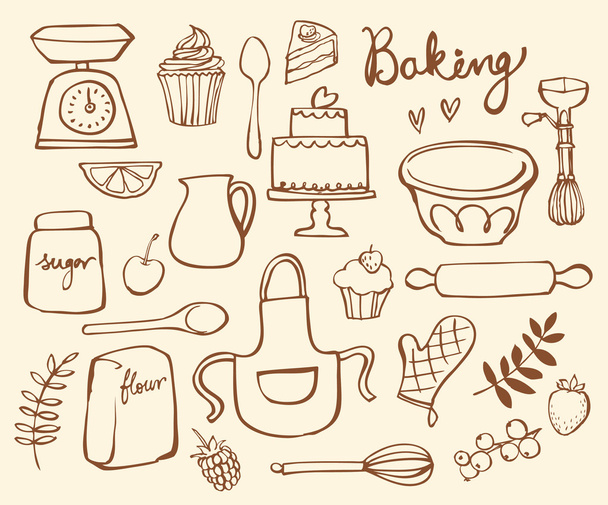 Baking kitchen icons - Vector, imagen