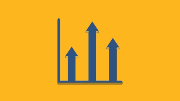 Icono infográfico de Blue Pie chart aislado sobre fondo naranja. Signo de diagrama gráfico. Animación gráfica de vídeo 4K. - Imágenes, Vídeo