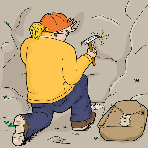 Geologist Collecting Samples - Vector, Image