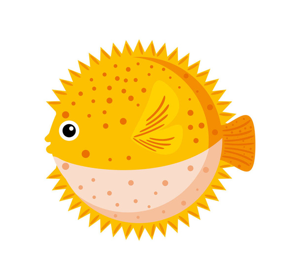 globefish animal icon isolated design - Vector, Image