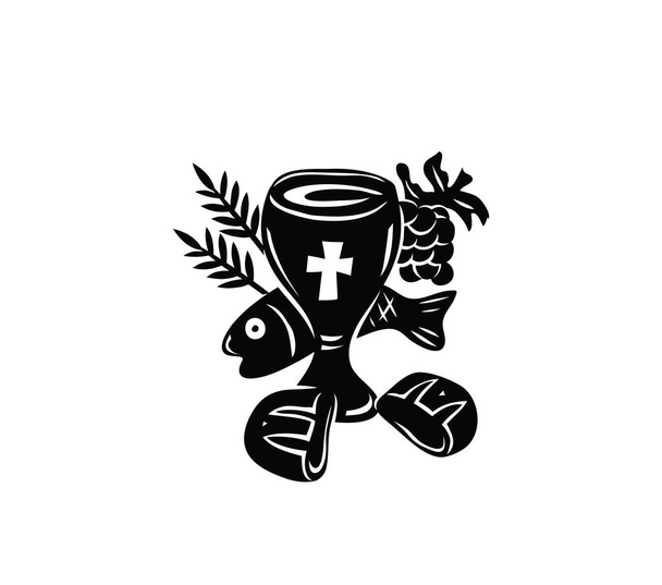 Heavenly Food Symbol Siluetit, taide vektori suunnittelu - Vektori, kuva