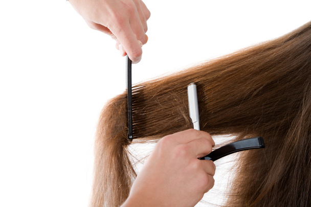 Peluquería cortando el cabello
 - Foto, imagen