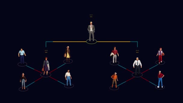 Business concept with various miniature people and graphics. Concept of Network business. - Materiaali, video