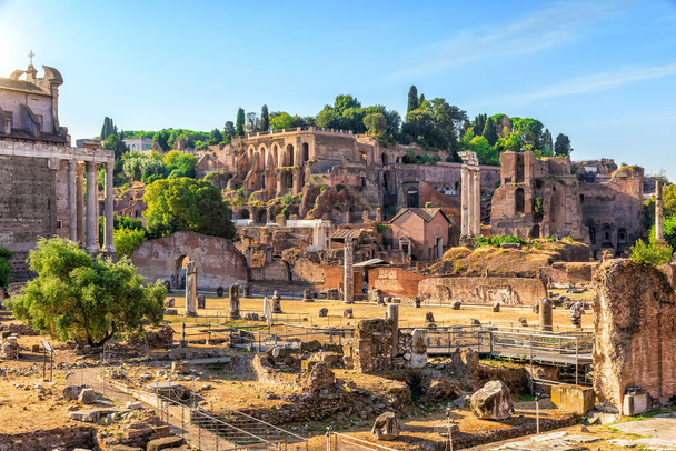 Римський форум руйнує сонячний день, Рим, Італія.. - Фото, зображення