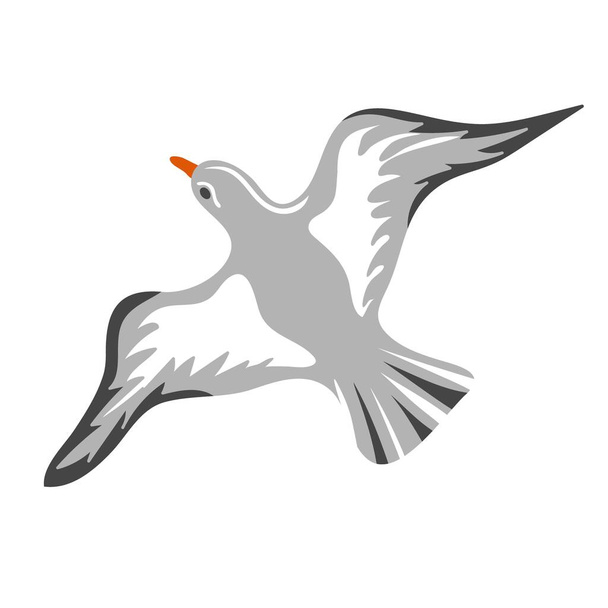 Flying seagull. Sea bird. Concept of sea and ocean life - Vettoriali, immagini