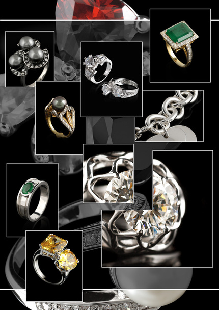 Jewelry collage - Φωτογραφία, εικόνα