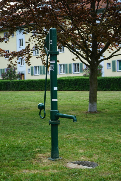 Old water column in the recreation area of Berliners. Berlin, Germany  - 写真・画像