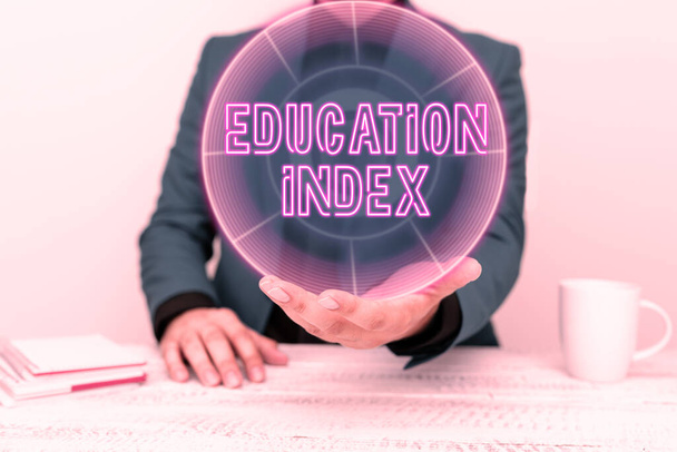 Handwriting text Education Index, Business idea aiming to meet learning needs of all children youth adults - Fotoğraf, Görsel