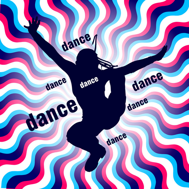 silhouet van dansende vrouw - Vector, afbeelding