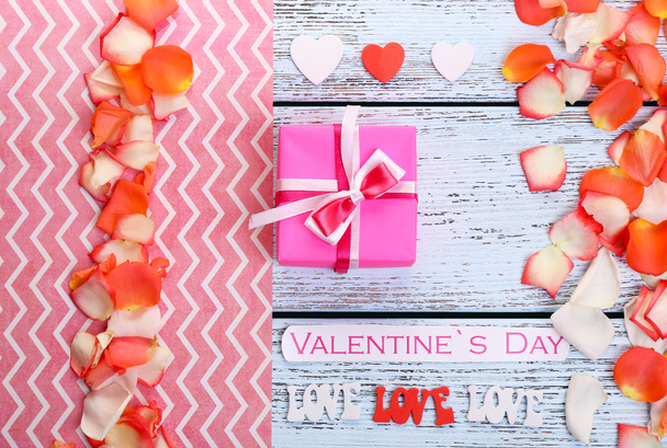 mooie romantische achtergrond op de dag van Valentijnskaarten close-up - Foto, afbeelding