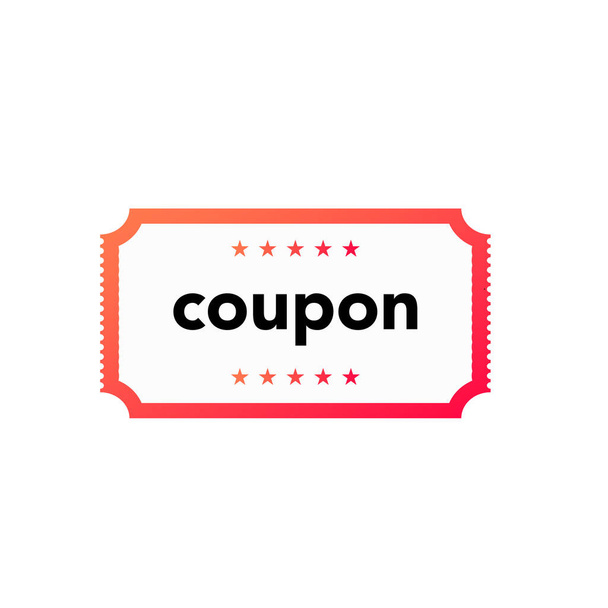 Discount coupon template. Red frame voucher for business discount and retail for cutting and marketing vector offers - Vektor, obrázek