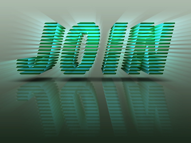 Слово Join 3D зеленый письма - Фото, изображение