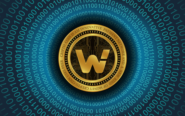 woo network-woo virtuaalivaluutan logo. 3d kuvat. - Valokuva, kuva