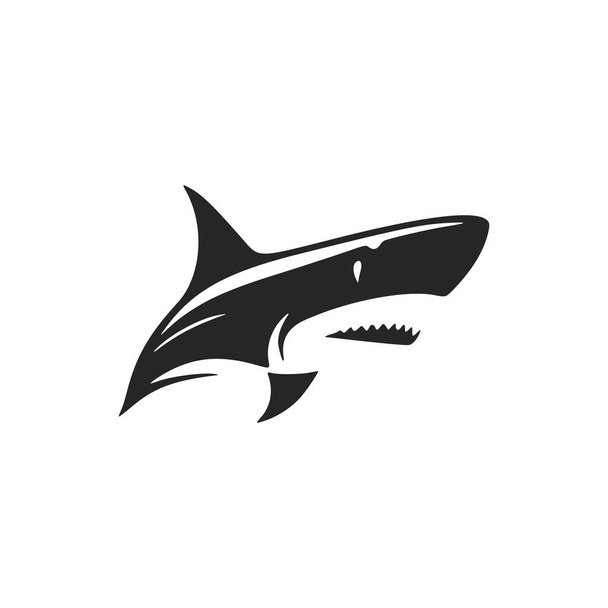 Elegant black and white shark logo to make your brand stand out. - Вектор,изображение