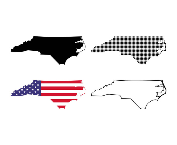 Set of North Carolina map, united states of america. Flat concept vector illustration . - ベクター画像
