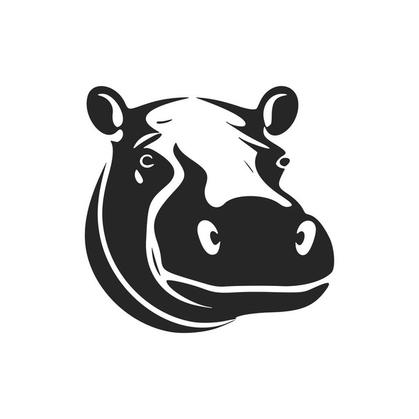 A stylish logo of a hippo, in black and white, for your brand. - Vektor, obrázek